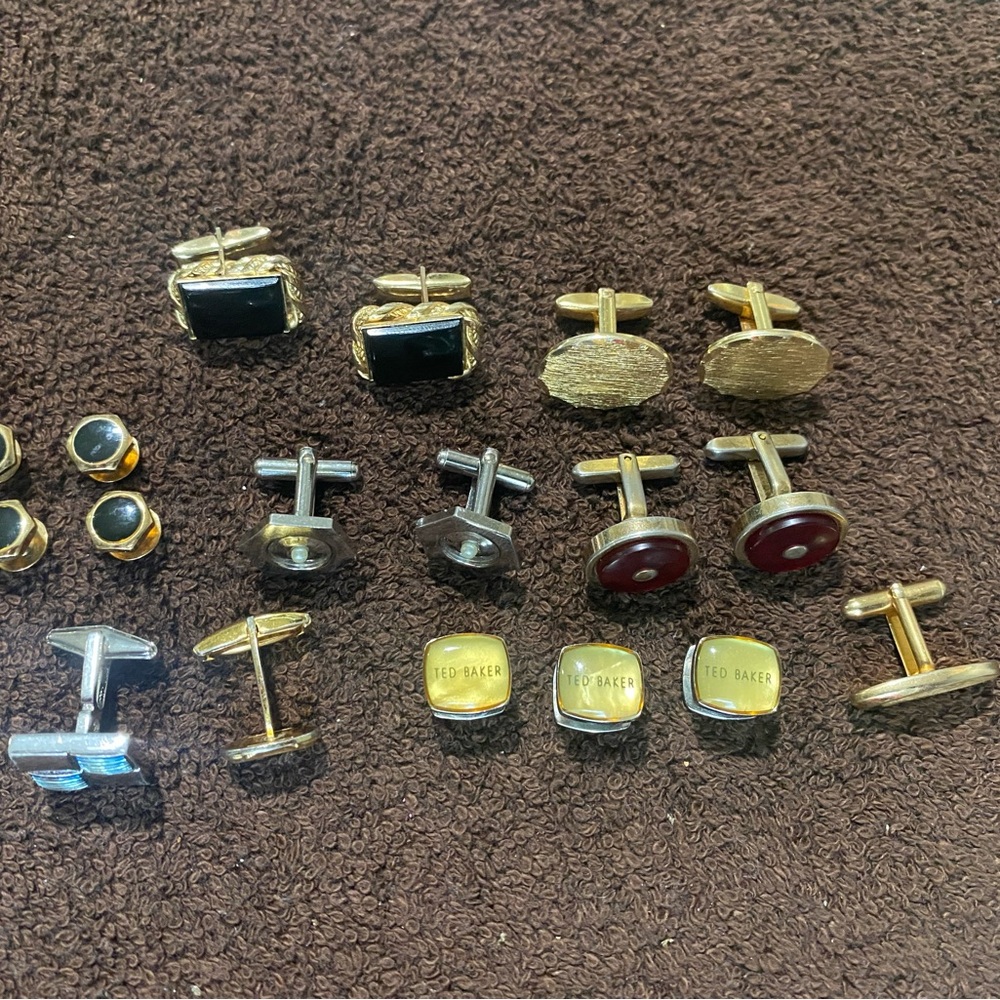 Ted Baker Gold,Silver tone and Black Cufflinks Collection